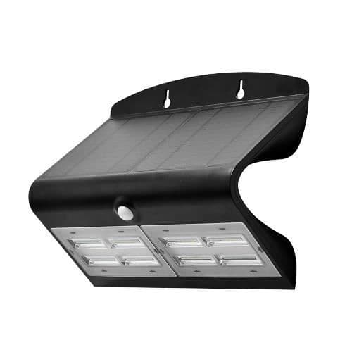 Solar LED-vägglampa med rörelsedetektor V-tac VT-767-7 - 7W - 800 Lm - 4000K - svart - solenergi