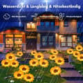 Miniatyrbild 3 av 4: Set med 2 Solar Flower Garden Decoration Lights Vattentät för utomhusbruk - Solros Dekoration för trädgård, uteplats