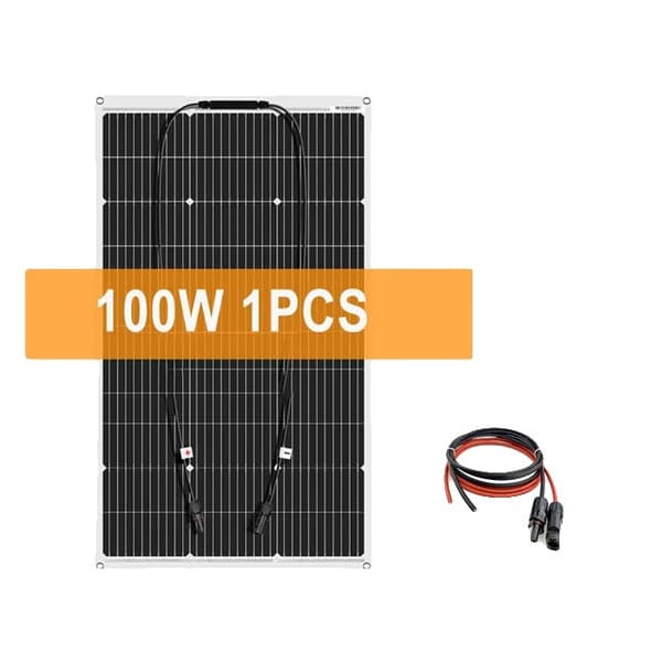 Solenergianlæg, 100W udgang, til hjemmebrug og udendørs camping 1 stk med styreenhed