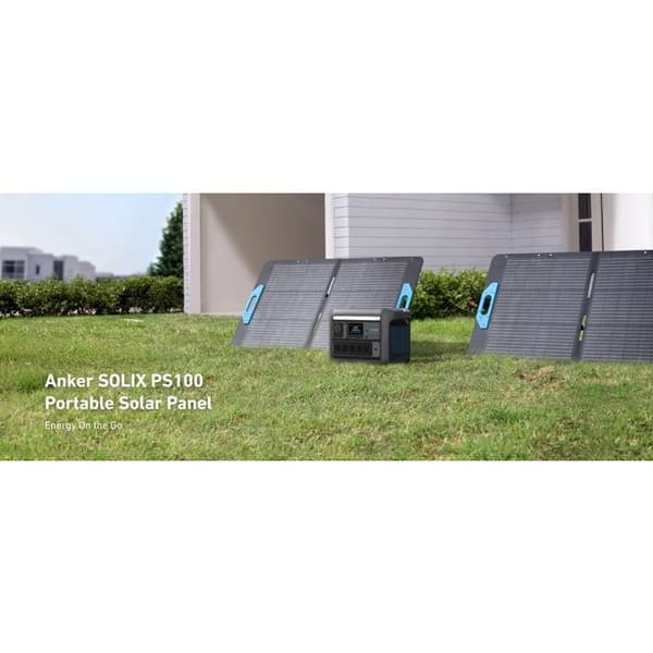 Anker SOLIX PS100 bärbar solpanel, 100W för F2000/BP2000/C1000X/BP1000/C800X/C300X AC/C300X DC-kraftverk