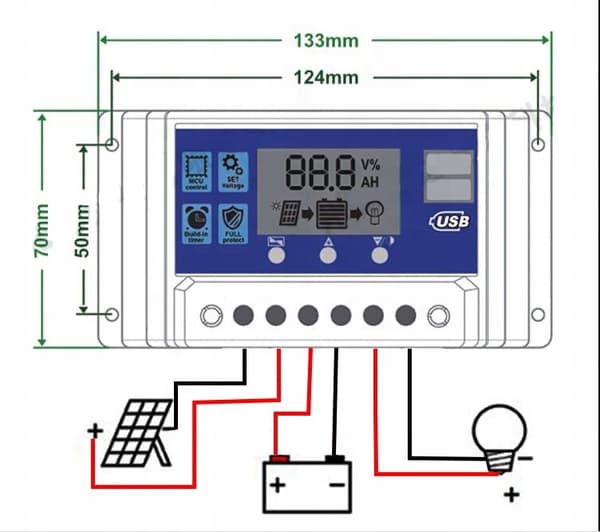 SOLAR CHARGE CONTROLLER CONTROLLER 20A 12V 24V