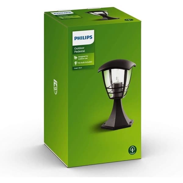 Creek utomhuspollare - Philips - Metall - Svart - Böjd design - 1 halogenlampa Svart