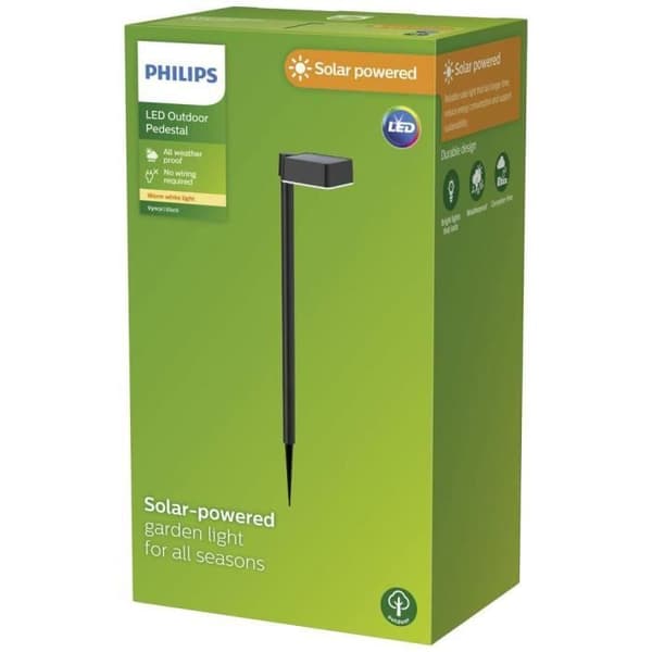 Philips Solar trädgårdslampa Vynce 8720169265684 LED 1,5 W varmvit svart