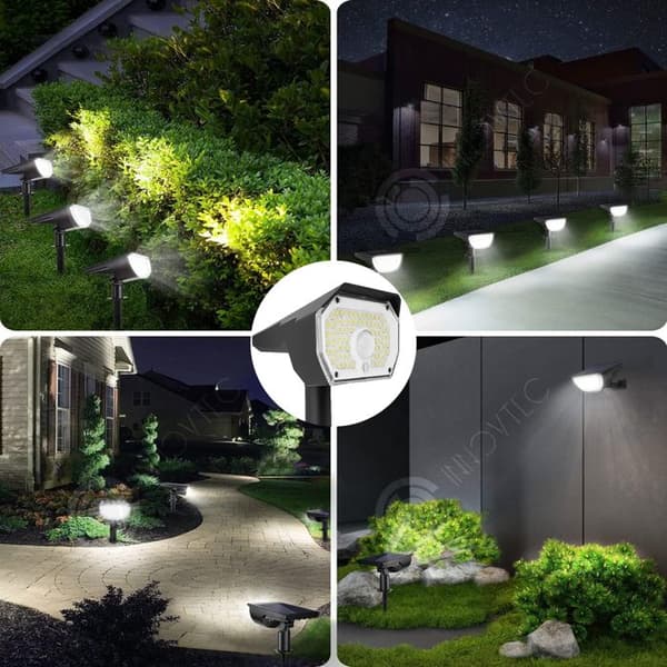 INN Utomhussollampa 3 st 76LED Lamp Beads 3 Ljuslägen Utomhusgatuljus Människokroppssensorlampa