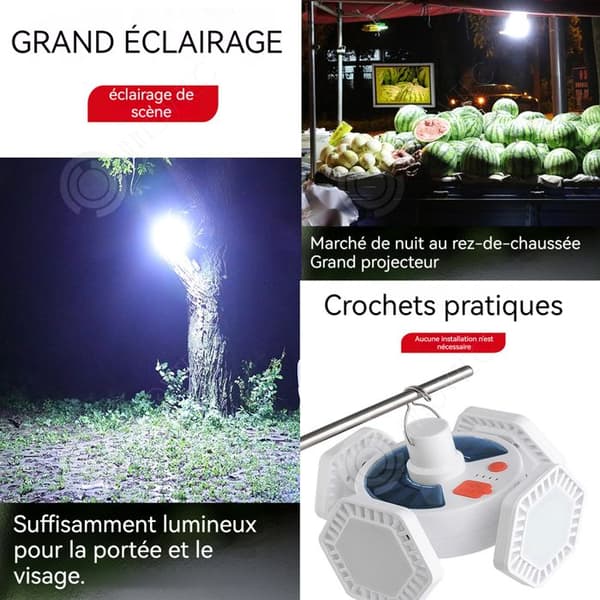 INN IPX4-lampa 15,8x12cm LED-solcampinglampa med 5 ljuslägen och fjärrkontroll fyrsidig campinglampa