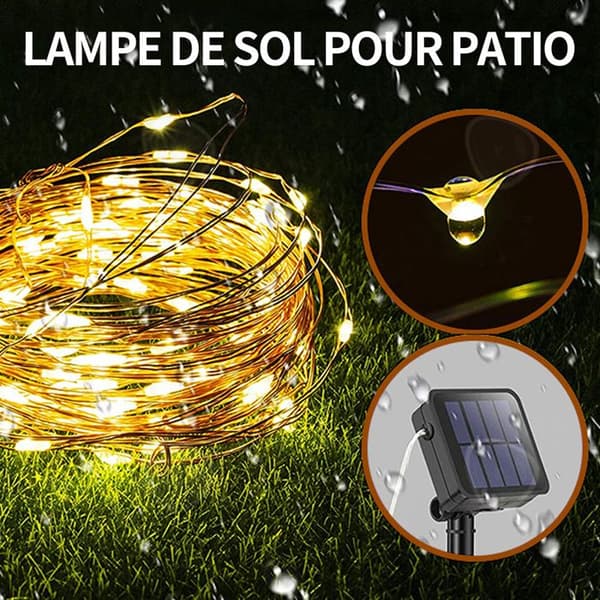 C Solar String Lights 10m 100led Utomhus Solar String Lights Koppartråd Garland Dekoration Vattentät Dekorerad Ljus till jul