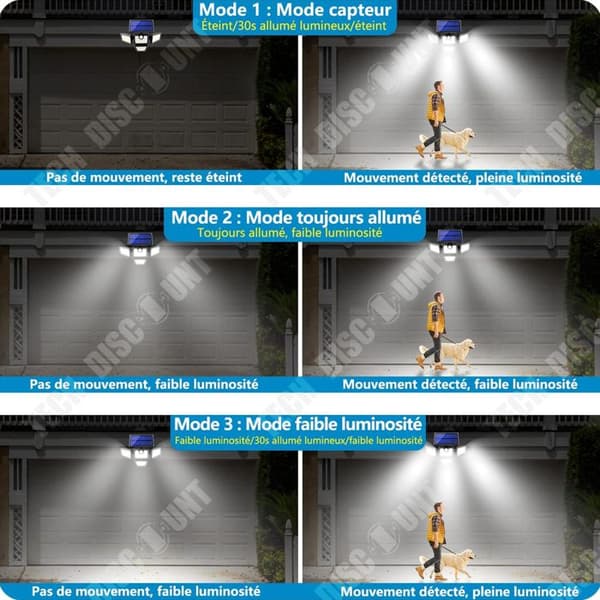 TD 2 st Outdoor Solar Lights 333LED Outdoor Solar Lights Tre Heads Solar Light Vattentät IP65 Solar Spotlight