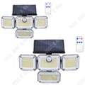 Miniatyrbild 1 av 4: TD 2 st Outdoor Solar Lights 333LED Outdoor Solar Lights Tre Heads Solar Light Vattentät IP65 Solar Spotlight