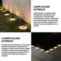Miniatyrbild 4 av 4: INN 8 st Utomhussollampa 8,6x10,1cm IP68 8 LED 400mAh silver solcellslampa utomhussollampa solcellslampa LED spot