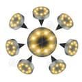 Miniatyrbild 1 av 4: INN 8 st Utomhussollampa 8,6x10,1cm IP68 8 LED 400mAh silver solcellslampa utomhussollampa solcellslampa LED spot