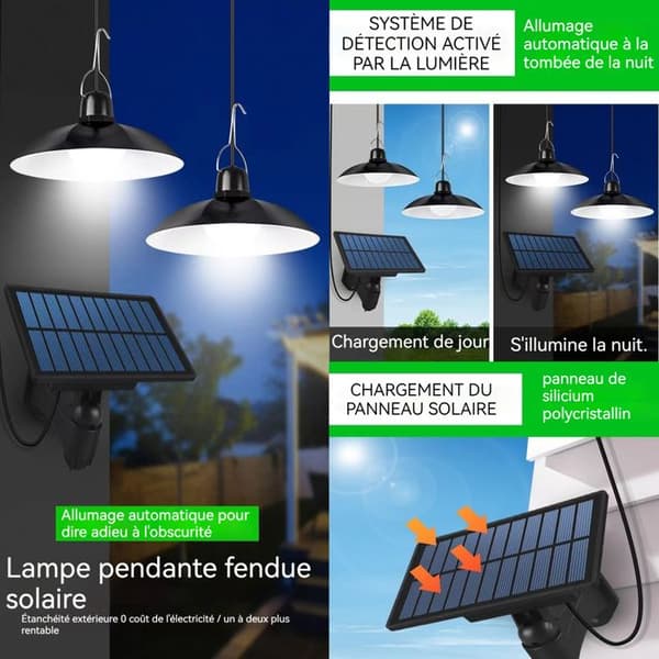 Solar inomhus ljus ljuskrona trädgård ljuskrona camping ljuskrona tält kontroll en trailer två vattentät vattentät ljus