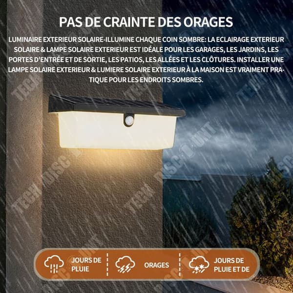 TD Solar Lamp Utomhus Vattentät Ljus Solar Belysning med rörelsesensor Trådlös väggsäkerhetslampa för trädgård