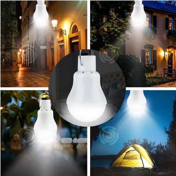 INN Solar Lantern 2st Bärbar Solar Lampa med Fjärrkontroll och Inbyggd Ljussensor Solar Bulb med Solpanel