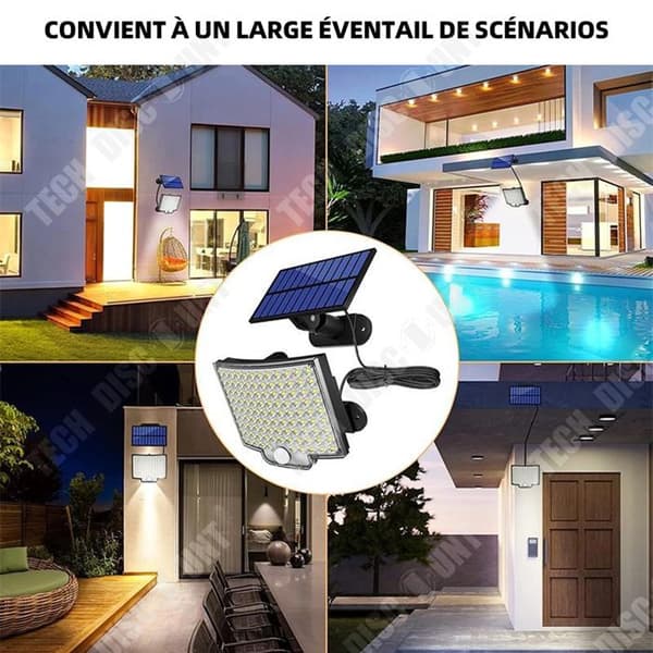 TD Utomhussollampa 106LED rörelsedetektor solenergi utomhusbelysning 3 lägen fjärrkontroll utomhussolarspotlight