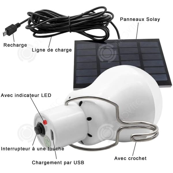 INN Solar Lantern 800mAh återuppladdningsbar bärbar solcellslampa med solpanel Utomhussolar LED-lampa för fiskecampi