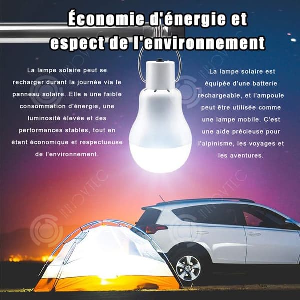 INN Solar Lantern 800mAh återuppladdningsbar bärbar solcellslampa med solpanel Utomhussolar LED-lampa för fiskecampi