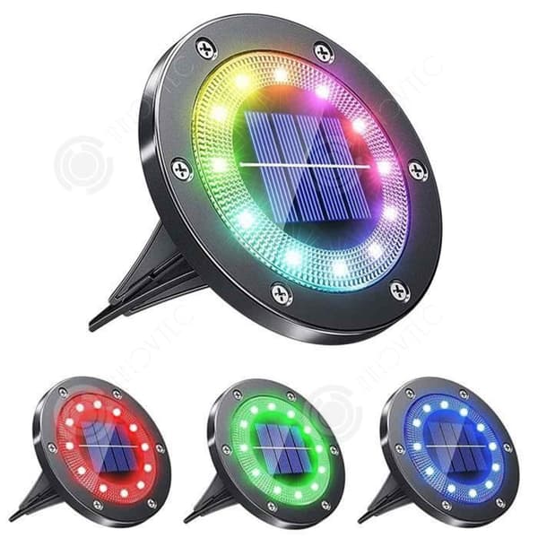 INN Solar spotlight 4 delar utomhus solar lampa 8 LED vattentät infälld solar spotlight belysning för stigar trädgård solar beacon