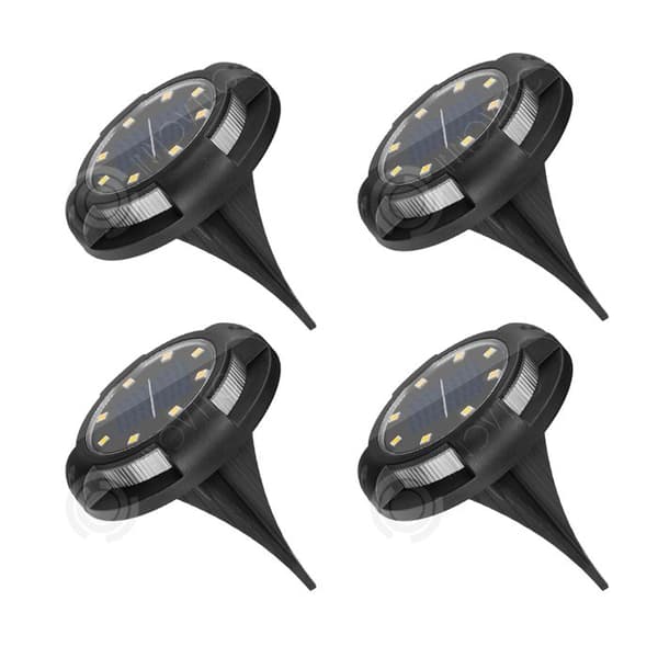 INN Utomhussollampa 4 delar Solar Ground Lamp Waterproof IP65 Warm Light Solar Spotlight for Garden Lawn Solar Pollare
