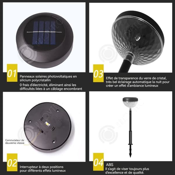 INN Solar Lamp 6st Outdoor Solar Ground Lamp för gräsmatta kommer med varmt ljus och färgglatt gradientljus