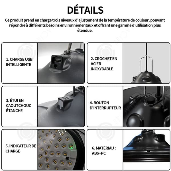 INN Solar Lamp 3 Färgtemperaturer 5 Lägen Ljusstyrka på 100LED Solar Lamp IP66 Vattentät Solar Chandelier for Outdoor Garden