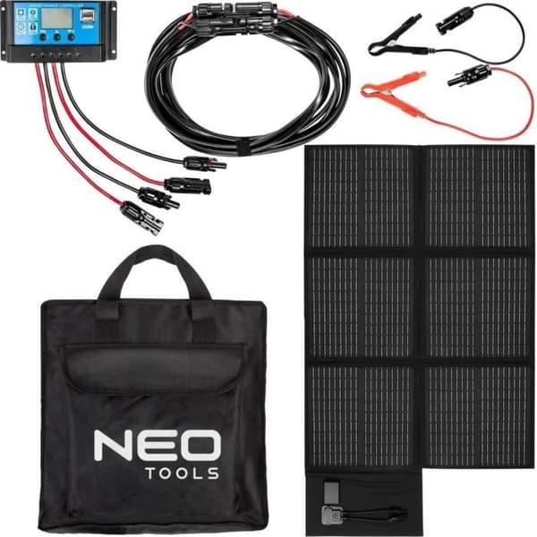 NEO TOOLS BÄRBAR SOLCELLSLADDNINGSENHET 100-120-140-200 W - SOLCELLSLADDARE