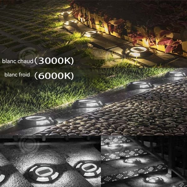 INN Utomhussollampa 1st Solar Ground Lamp Varm Vit och Kall Vit Solar Lampa för trädgård Gräsmatta Solar Pollare