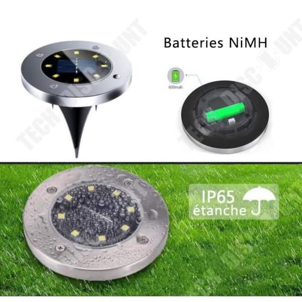 "Infälld Solarljus - TECH RABATT - 8 LED - Rostfritt Stål - Flerfärgad"