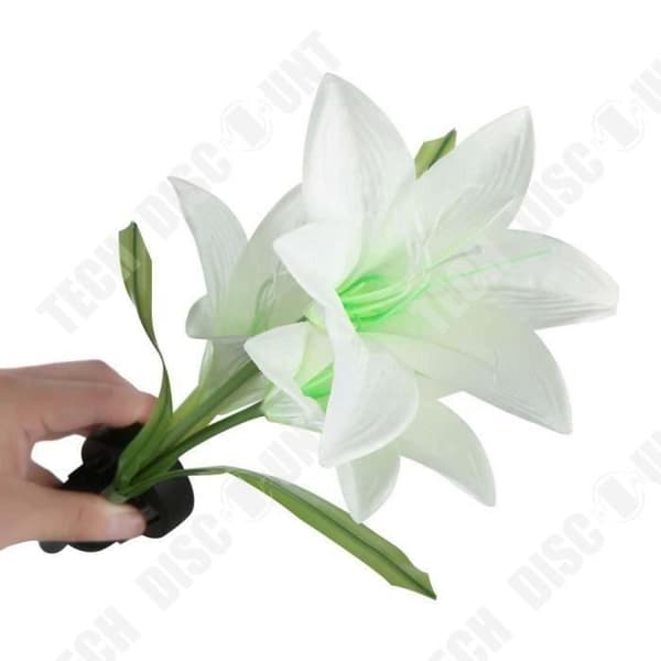 TD® Solar LED Lily Flower Lamp för utomhusbelysning - IP44 Vattentät Blomma utomhusbelysning för trädgård, mark, träd, uppfart
