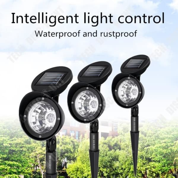 TD® Solar lampa utomhus strålkastare trädgård led ljus vattentät belysning mark uppfart uteplats smart infälld spot dekoration