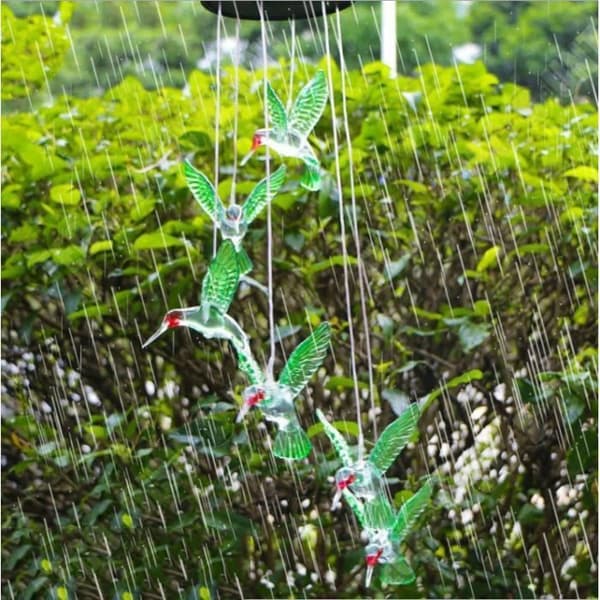 TD® Solar Wind Chime Hummingbirds LED-ljusfärgskiftande solfågellampa för trädgårdsuteplats Mobil veranda