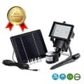 Miniatyrbild 1 av 4: LCC® Utomhussolarlampa med 60 lysdioder - HÖGTEKNISK &amp; VÄLBEfinnande - Svart - 420 lumen - Integrerat batteri