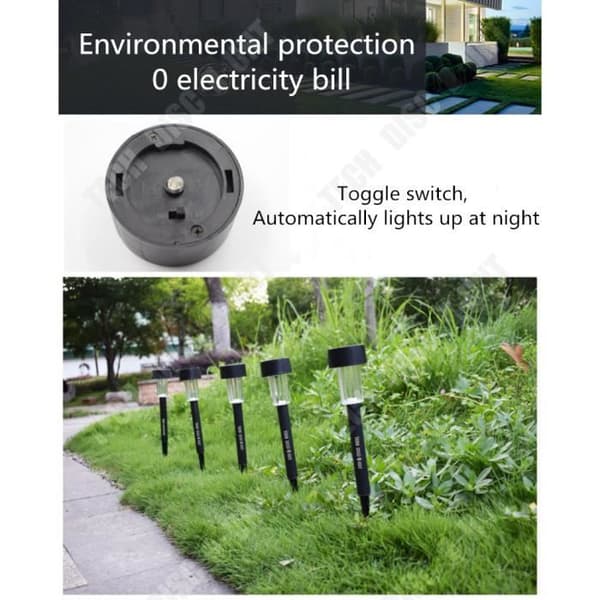 TD® Outdoor Solar Piedestal Lampa Trådlös Varm Vit Belysning Vattentät Ljus Gräsmatta Trädgårdsdekoration Yard Vägglampa