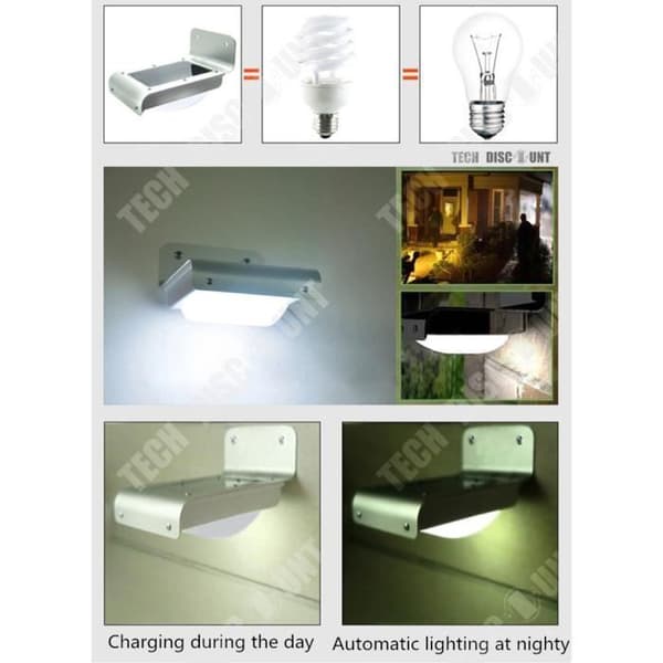 TD® Solar lampa utomhus rörelsesensor trädgård camping dekorativ ljusbelysning vattentät kraftfull batteripanel