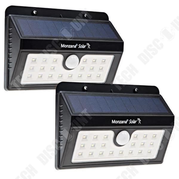 TD® 2x Solar Vägglampor 20 LED Rörelsesensor Vägglampa Utomhus Solar Vidvinkel för trädgårdsterrass