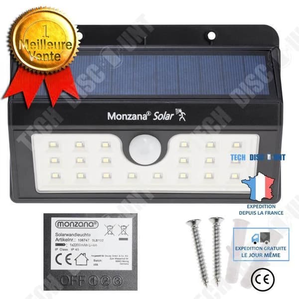 TD® 2x Solar Vägglampor 20 LED Rörelsesensor Vägglampa Utomhus Solar Vidvinkel för trädgårdsterrass