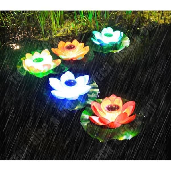 TD® Outdoor Pond Float Light Solar Lotus Light Trädgård Villa Innergård Önskar Lotus Leaf Light