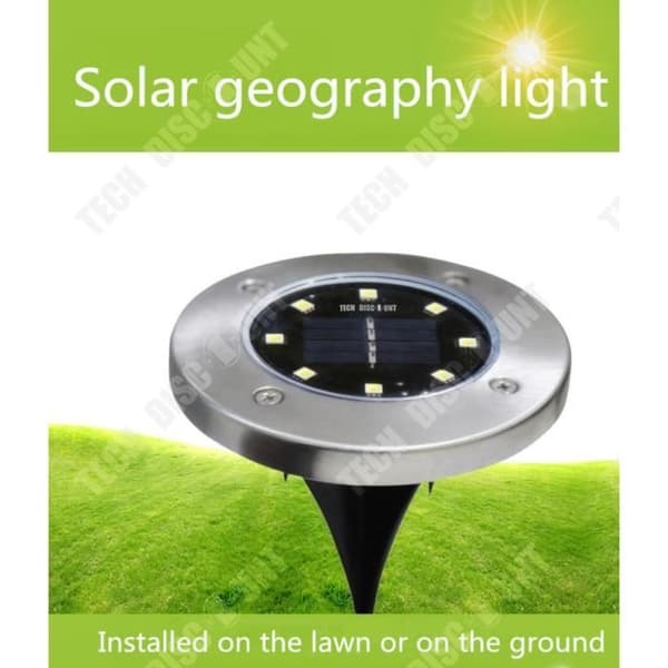 TD® Solar Utomhuslampa Trädgård Markljus Vattentät belysning LED-lanternljus Energibesparande uppfartsväg Rostfritt stål