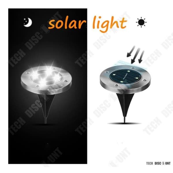 TD® 4st-4LED solar infälld beacon-Vit 4000°k