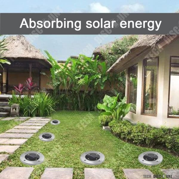 TD® 4st-4LED solar infälld beacon-Vit 4000°k