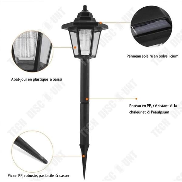 TD® Solar Hexagon Ground Lamp LED Utomhus Yard Trädgårdslampa Dekorativ Spotlight Palace Gräsmattlampa