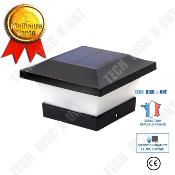 TD® Vattentät Solar Pelar Lamp Utomhus Solar Column Lamp Varmt ljus
