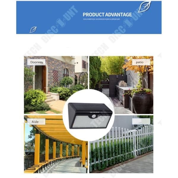 TD® Solar Light Outdoor Trädgård LED-ljus Infraröd Rörelsedetektering Vattentät sladdlös belysning Trapp Uteplats Gård Säkerhet