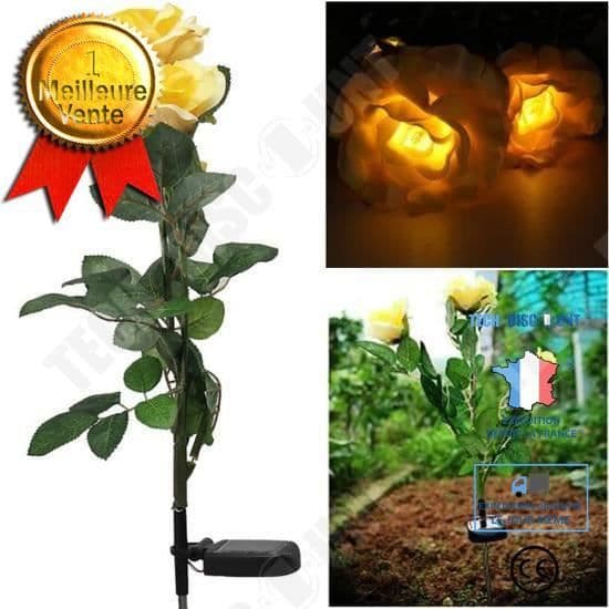 TD® Solar Garden Light 3 LED Rose Blomma Form/Stak att plantera i trädgården/Utomhus energisparande ljus Vit