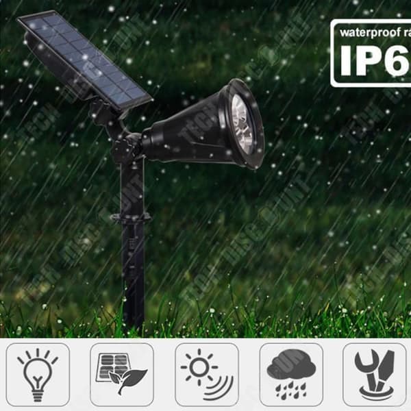 TD® Floodlight Vitt Ljus Utomhus Solar Trädgård Gräsmatta Ground Spotlight Väggljus Energy Darkness Lighting