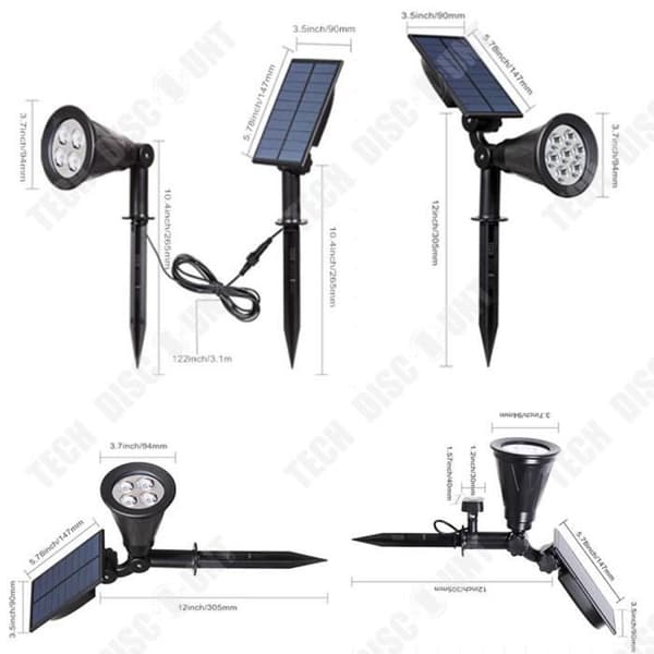 TD® Floodlight Vitt Ljus Utomhus Solar Trädgård Gräsmatta Ground Spotlight Väggljus Energy Darkness Lighting