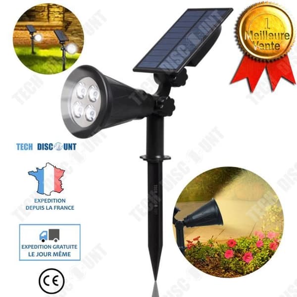 TD® Floodlight Vitt Ljus Utomhus Solar Trädgård Gräsmatta Ground Spotlight Väggljus Energy Darkness Lighting