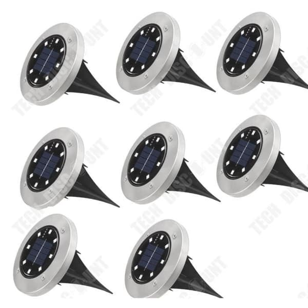 TD® Solar Lights Outdoor 8-pack LED Solar Light Trädgårdsdekorationsbelysning Vattentät IP65, varmvit 8 LEDs Spot Light Pro