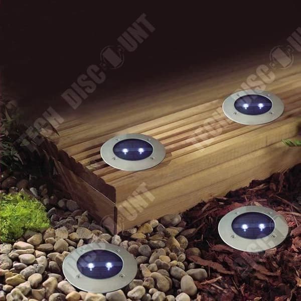 TD® Solar Underground Light 3LED Solar Lawn Light Outdoor Waterproof Garden Light, 2 st