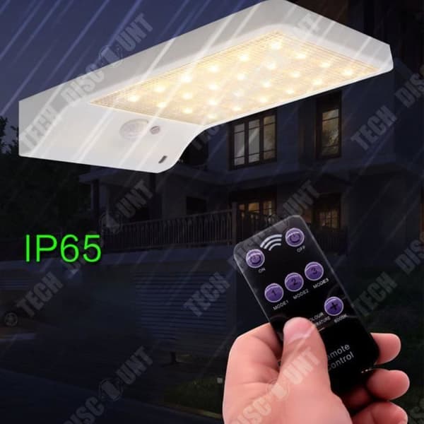 TD® Solar vägglampa Fjärrkontroll Sensor IP65 Vattentät 3 smarta lägen 7 justerbara färgtemperaturnivåer