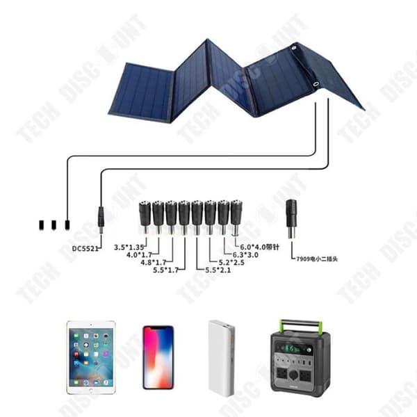 TD® Solpanel Laddning Mobiltelefon Solar Folding Bag 12V40W Solar Vikbar Utomhus Bärbar Laddningspanel